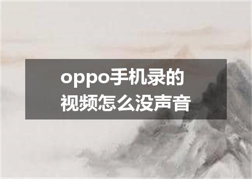 oppo手机录的视频怎么没声音