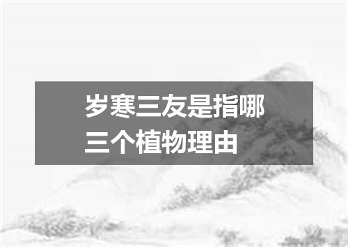 岁寒三友是指哪三个植物理由
