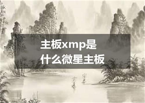 主板xmp是什么微星主板