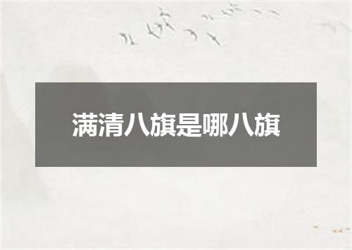 满清八旗是哪八旗