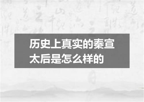 历史上真实的秦宣太后是怎么样的