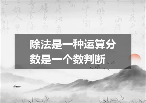 除法是一种运算分数是一个数判断