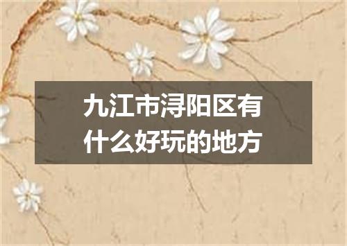 九江市浔阳区有什么好玩的地方