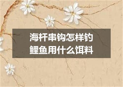 海杆串钩怎样钓鲤鱼用什么饵料