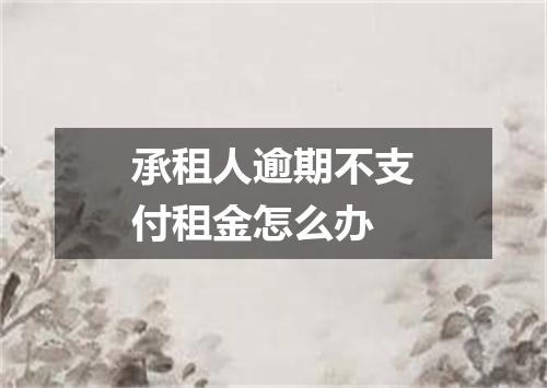 承租人逾期不支付租金怎么办