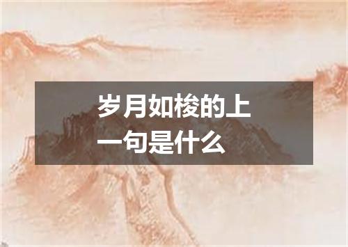 岁月如梭的上一句是什么