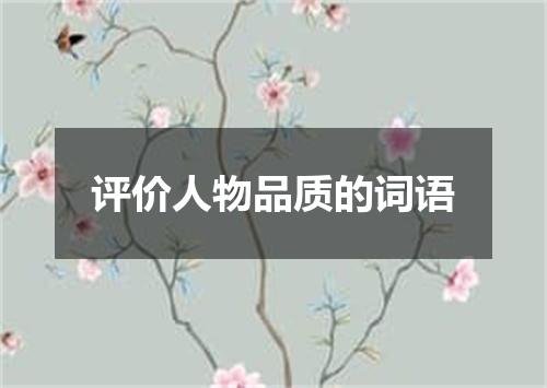 评价人物品质的词语