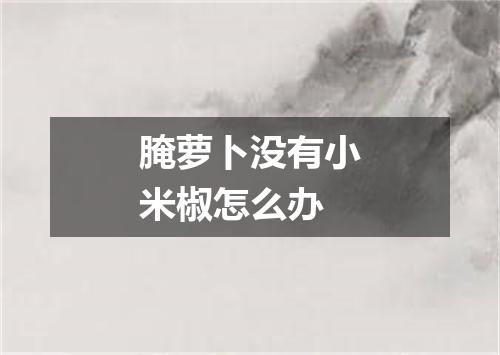 腌萝卜没有小米椒怎么办