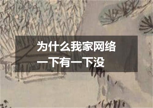 为什么我家网络一下有一下没
