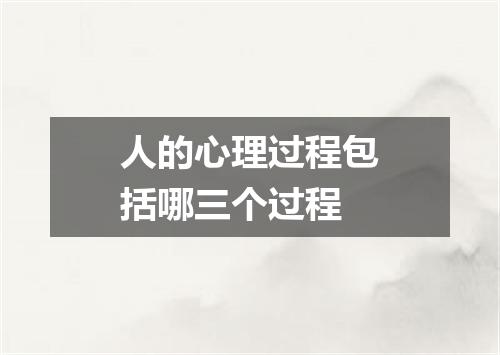 人的心理过程包括哪三个过程