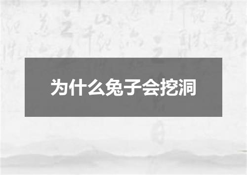 为什么兔子会挖洞