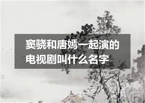 窦骁和唐嫣一起演的电视剧叫什么名字
