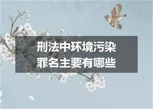 刑法中环境污染罪名主要有哪些