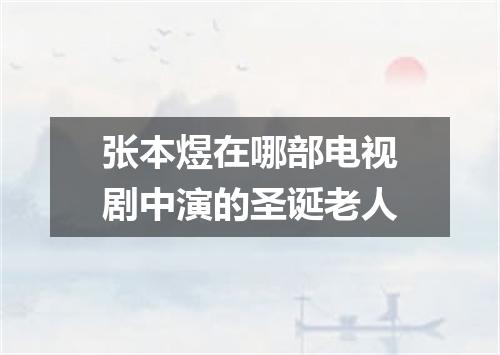 张本煜在哪部电视剧中演的圣诞老人