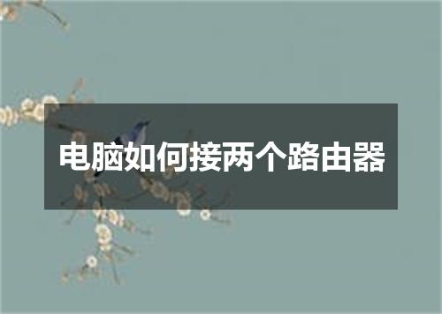 电脑如何接两个路由器