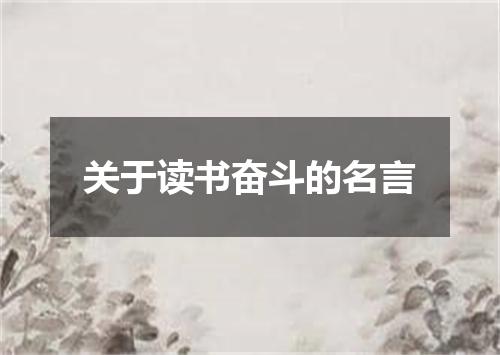 关于读书奋斗的名言