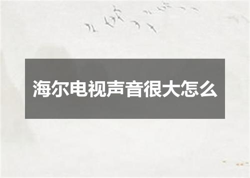海尔电视声音很大怎么