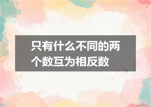只有什么不同的两个数互为相反数