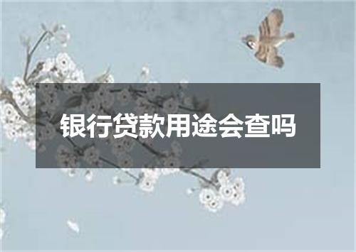 银行贷款用途会查吗