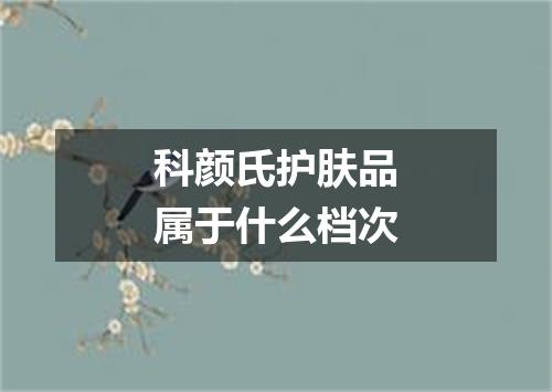 科颜氏护肤品属于什么档次
