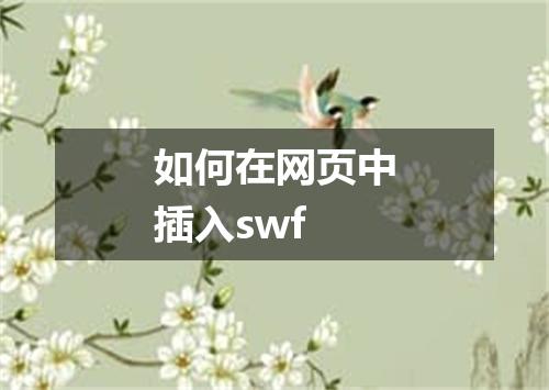 如何在网页中插入swf