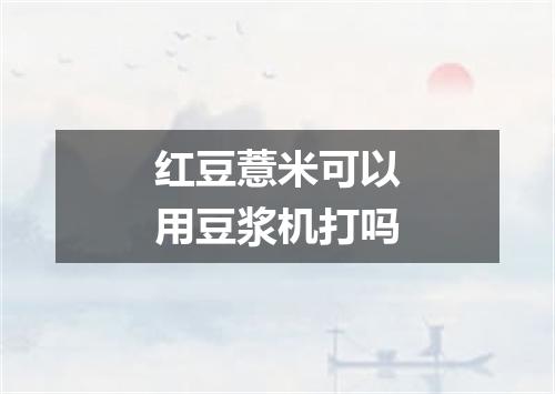 红豆薏米可以用豆浆机打吗