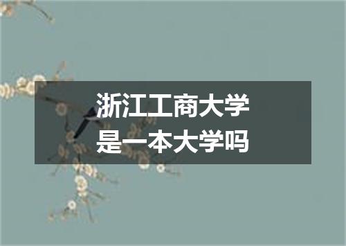 浙江工商大学是一本大学吗