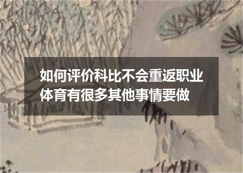 如何评价科比不会重返职业体育有很多其他事情要做