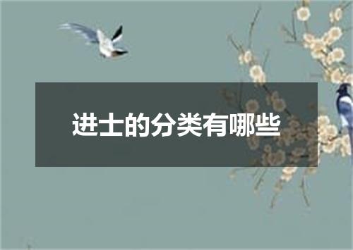 进士的分类有哪些