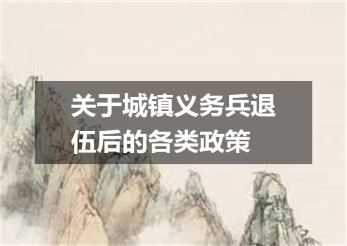 关于城镇义务兵退伍后的各类政策