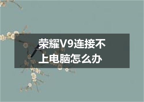 荣耀V9连接不上电脑怎么办