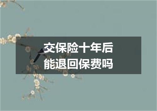 交保险十年后能退回保费吗