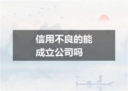 信用不良的能成立公司吗