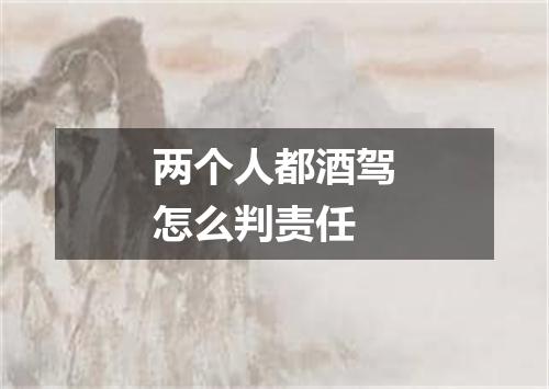 两个人都酒驾怎么判责任