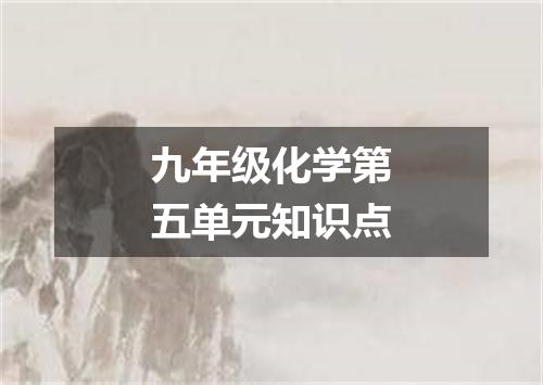 九年级化学第五单元知识点