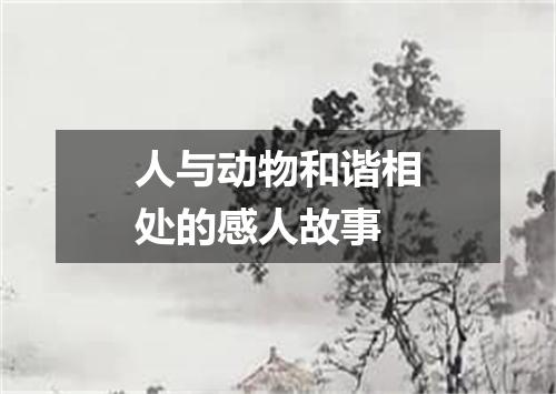 人与动物和谐相处的感人故事