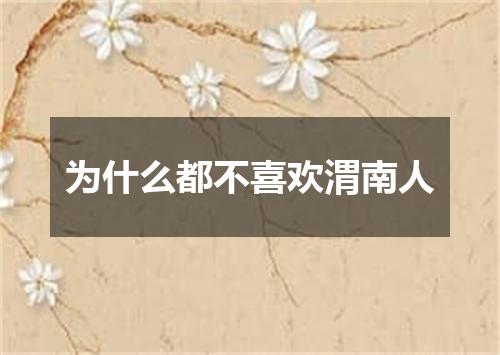 为什么都不喜欢渭南人