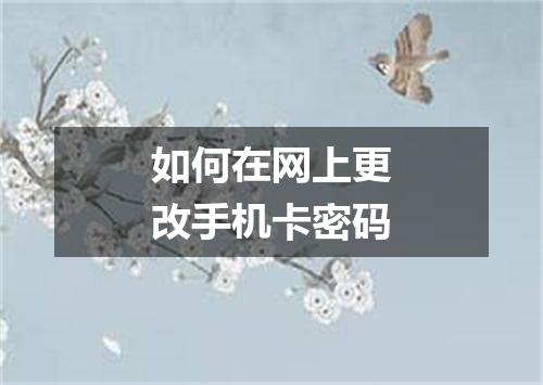 如何在网上更改手机卡密码