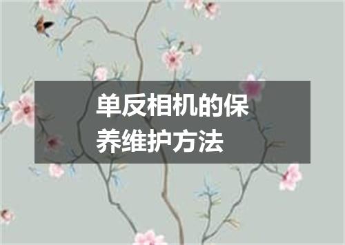 单反相机的保养维护方法