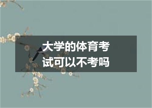 大学的体育考试可以不考吗