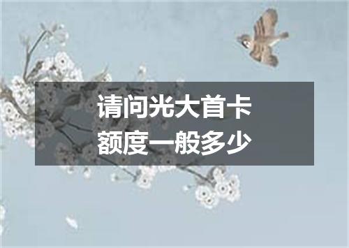 请问光大首卡额度一般多少