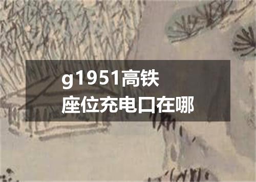 g1951高铁座位充电口在哪
