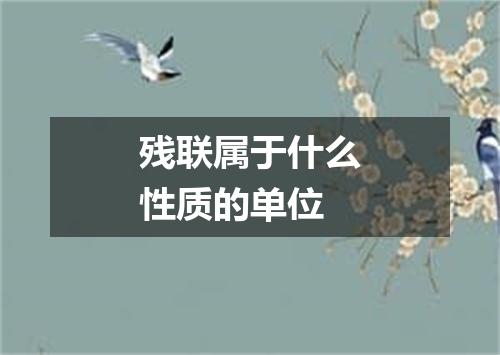 残联属于什么性质的单位