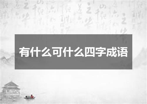 有什么可什么四字成语
