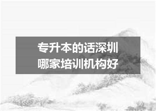 专升本的话深圳哪家培训机构好