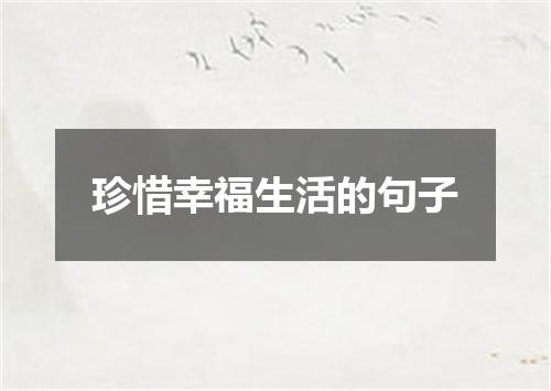 珍惜幸福生活的句子