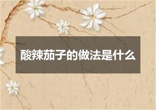 酸辣茄子的做法是什么