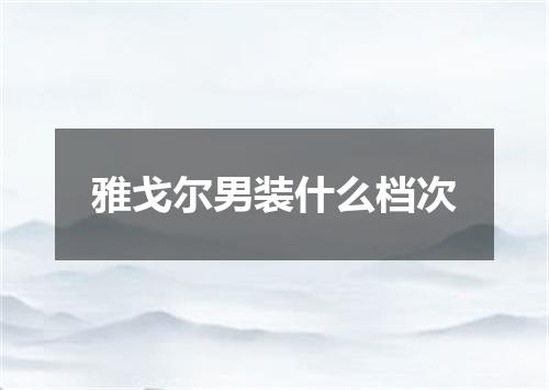 雅戈尔男装什么档次