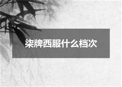 柒牌西服什么档次