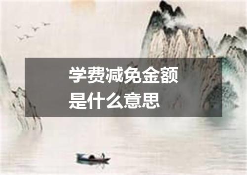 学费减免金额是什么意思